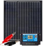 Zestawy solarne - Zestaw solarny fotowoltaiczny 40W 12V BLACK (Panel solarny 40W, Regulator napięcia 10A) VOLT POLSKA - miniaturka - grafika 1