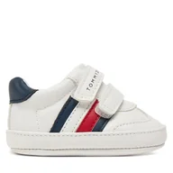 Buty dla dziewczynek - Sneakersy Tommy Hilfiger Stripe Low Cut Velcro T0B9-33831-1433 Biały - miniaturka - grafika 1