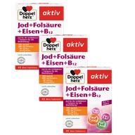 Witaminy i minerały - 3x Doppelherz® aktiv Jod z kwasem foliowym, żelazem i wit. B12, 3x45 tabletek ZESTAW - miniaturka - grafika 1