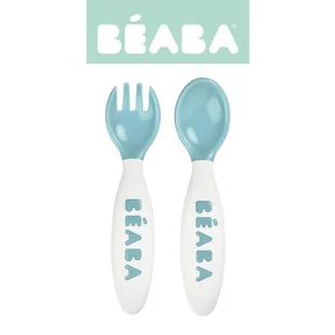 Beaba Sztućce plastikowe w etui Pastel Blue plastik - Sztućce dla dzieci - miniaturka - grafika 2