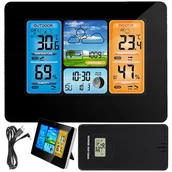Stacje pogodowe - Bezprzewodowa Stacja Pogodowa Pogody Zegar Higrometr Termometr Data LCD - miniaturka - grafika 1
