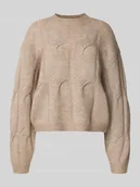 Swetry damskie - Sweter o kroju relaxed fit z dzianiny z dodatkiem wełny model ‘JENNA’ - miniaturka - grafika 1