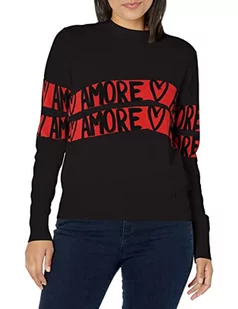 Desigual JERS Amore sweter damski, czarny, XL - Swetry damskie - miniaturka - grafika 1