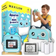 Aparaty natychmiastowe - Aparat natychmiastowy Maxilow Drukuś 2.0 Niebieski + 3 Rolki - miniaturka - grafika 1