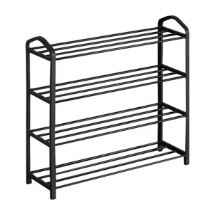 Regał na buty Smukee 62 x 20 x 62 cm, 4 półki, metalowy, czarny - Szafki na buty - miniaturka - grafika 1