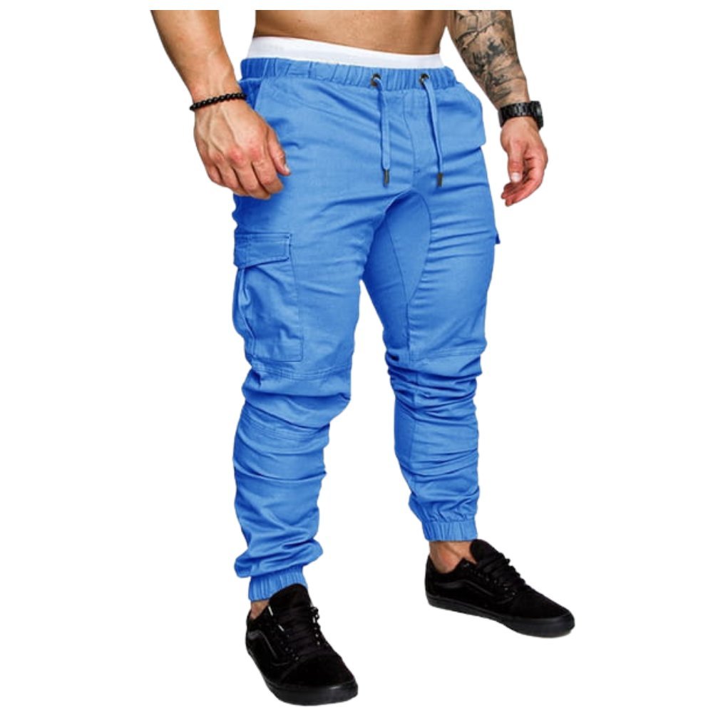 SPODNIE JOGGERY MŁODZIEŻOWE BOJÓWKI MĘSKIE NIEBIESKIE ŚCIĄGACZE GUMA CARGO XXXL