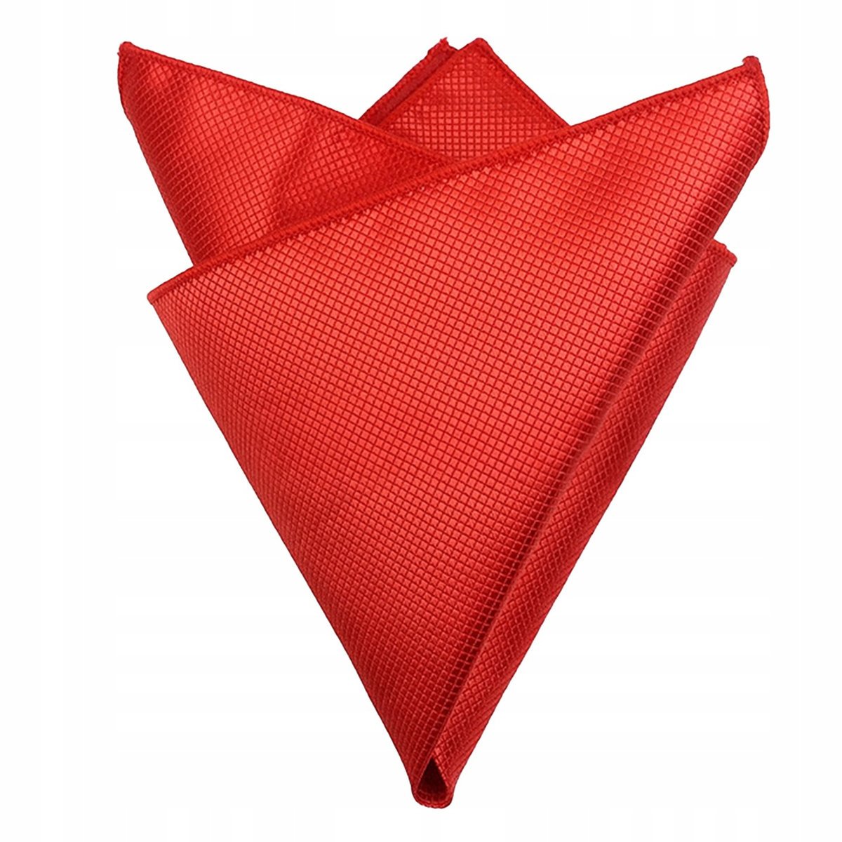 Poszetka męska w drobną kratkę - czerwona