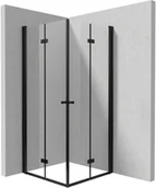 Kabiny prysznicowe - Kabina prysznicowa Deante Kerria Plus 80x80 kwadratowa nero transparentne uniwersalna KKNNX08X08 - miniaturka - grafika 1