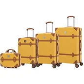 Walizki - Zestaw walizek SEMI LINE T5841-0 Żółto-brązowy - miniaturka - grafika 1