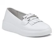 Półbuty damskie - Półbuty damskie skórzane wsuwane na platformie białe S.BARSKI LR590-41 - S.Barski - miniaturka - grafika 1