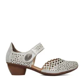 Półbuty damskie - Półbuty Rieker 43753-90 Srebrny - miniaturka - grafika 1