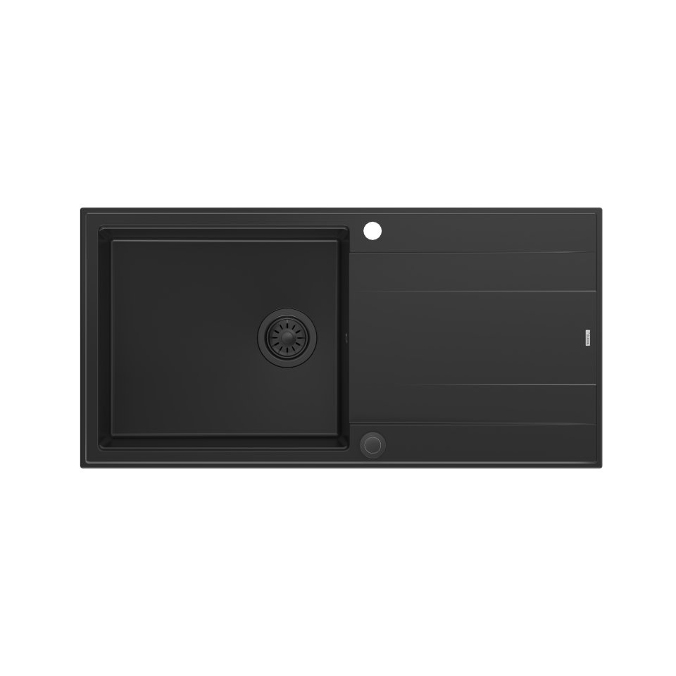 QUADRON Zlewozmywak EVAN 146 XL czarny, elementy czarne, k.pneum. HCQE10050U7_BLM_P2O0