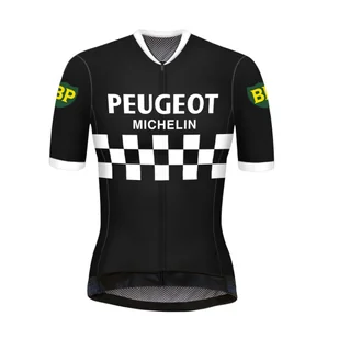 Koszulka kolarska damska Retro Peugeot - REDTED - Koszulki rowerowe - miniaturka - grafika 1