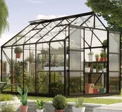 Szklarnie ogrodowe - VITAVIA szklarnia ogrodowa URANUS 8300 czarna (8.3 m², 2.57 m x 3.21 m) + baza - miniaturka - grafika 1
