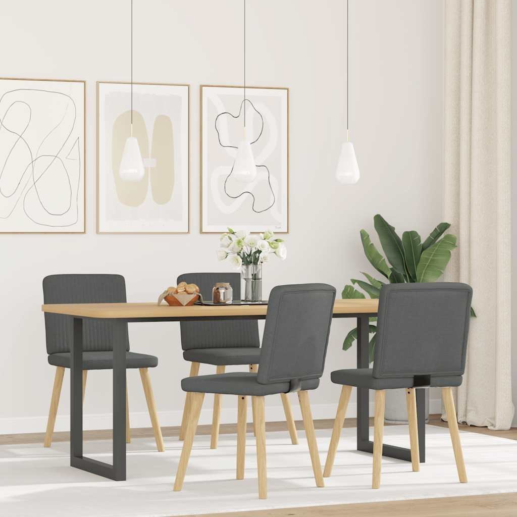 vidaXL Krzesła stołowe, 4 szt., ciemnoszare, obite tkaniną