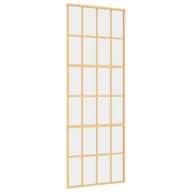 Drzwi wewnętrzne - Drzwi przesuwne, złote, 76x205 cm, przezroczyste szkło ESG 8721012120082 - miniaturka - grafika 1