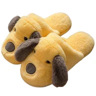 Kapcie damskie - Kapcie Papcie Damskie Z Psem Żółte Wygodne Lekkie Cieple Na Jesień Na Zimę Ocieplane Domowe 38/39 - miniaturka - grafika 1
