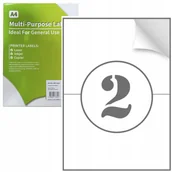 Akcesoria do pakowania - Etykiety samoprzylepne A4 200x148mm 100ark 200 naklejek białe uniwersalne - miniaturka - grafika 1