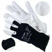 Rękawice robocze - Rękawice ROBOCZE SKÓRZANE rękawiczki MONTERSKIE ochronne skóra KOZIA BHP - miniaturka - grafika 1