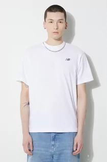 Koszulki męskie - New Balance t-shirt bawełniany Small Logo męski kolor biały z aplikacją MT41509WT - grafika 1