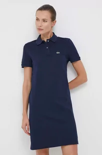 Lacoste sukienka bawełniana kolor granatowy mini prosta - Sukienki - miniaturka - grafika 1