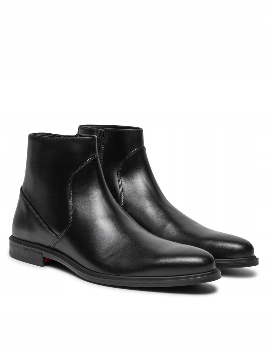HUGO BOSS CZARNE BUTY MĘSKIE SKÓRZANE NA ZAMEK 45 16GA