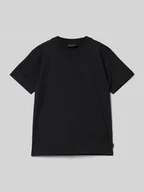 Koszulki dla chłopców - T-shirt z prążkowanym okrągłym dekoltem - miniaturka - grafika 1