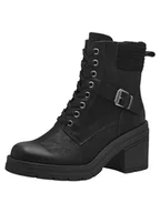 Kozaki damskie - Marco Tozzi Damskie buty Bootie Laced 2-25287-43, modne kozaki, czarne, 38 EU, czarny, 38 EU - miniaturka - grafika 1