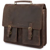 Teczki i aktówki - Skórzana aktówka męska teczka na dokumenty brązowa skóra premium Beltimore - miniaturka - grafika 1
