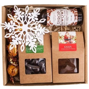 KOSZ prezentowy na Święta zestaw kawowy z syropem, kawą - Zestawy upominkowe KOSZ prezentowy na Święta zestaw kawowy z syropem, kawą - Zestawy upominkowe - miniaturka - grafika 1