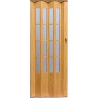 Drzwi wewnętrzne - Drzwi harmonijkowe CRYSTALLINE GLASS 280 86 x 203 cm jasny dąb - miniaturka - grafika 1