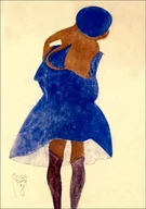 Plakaty - Standing Girl, Back View, Egon Schiele - plakat Wymiar do wyboru: 70x100 cm - miniaturka - grafika 1