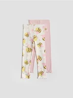 Spodnie i spodenki dla dziewczynek - Reserved - Bawełniane legginsy 2 pack - wielobarwny - miniaturka - grafika 1