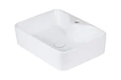 Umywalki - Umywalka nablatowa Krofam Lov 49x38 cm prostokątna biały połysk 137-554 - miniaturka - grafika 1