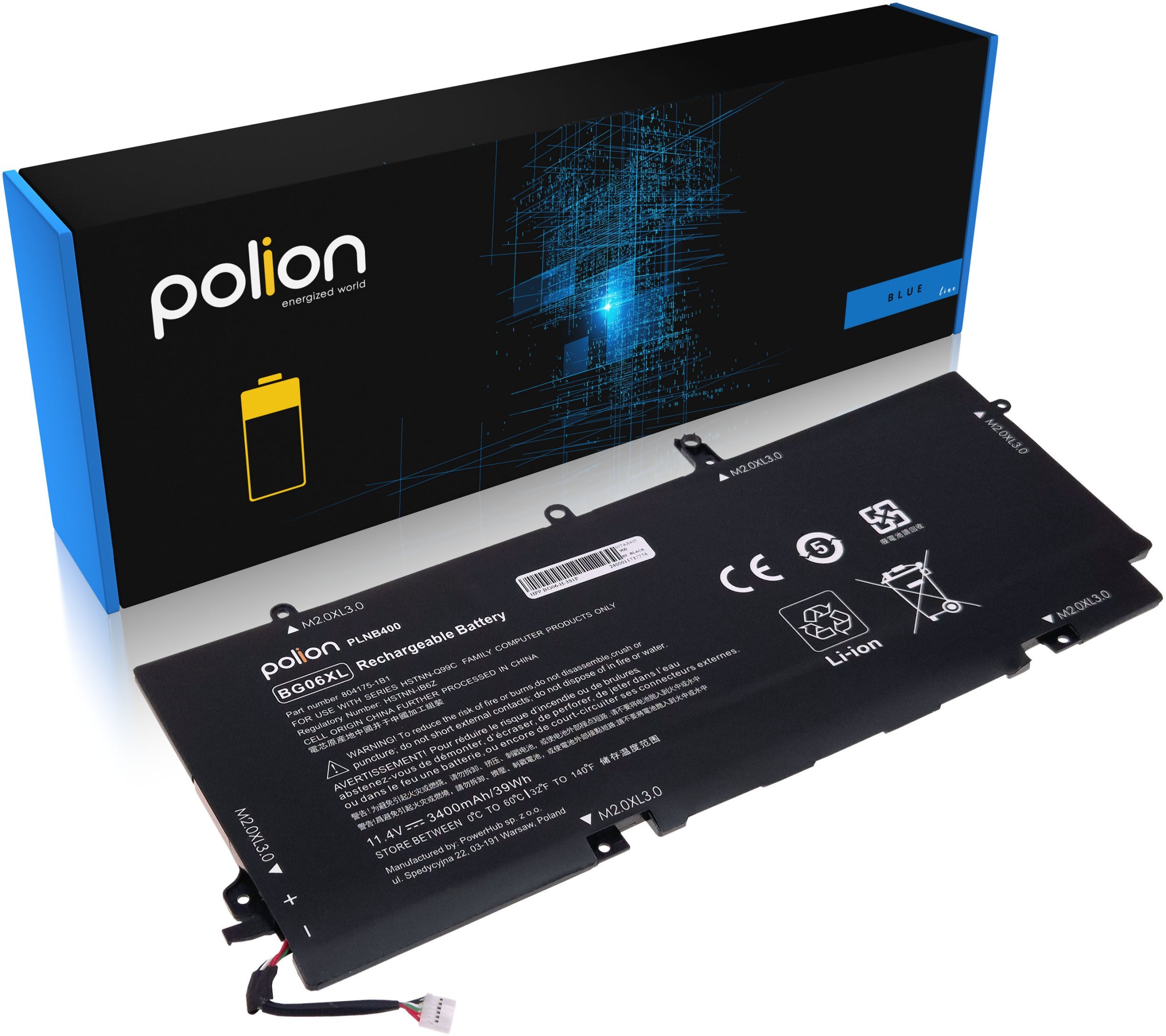 Bateria do laptopa HP BG06XL EliteBook Folio 1040 G3 3400mAh