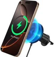 Uchwyty samochodowe do telefonów - Spigen Uchwyt samochodowy OneTap Pro 4 ITQ13W AirVent Hook Qi2 15W do MagSafe na kratkę nawiewu, czarny - miniaturka - grafika 1