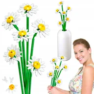 Klocki - Klocki STOKROTKI Wieczne Kwiaty Bukiet PUZZLE 3D w Wazonie 221 ele. - miniaturka - grafika 1