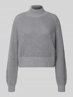 Swetry damskie - Sweter z dzianiny ze stójką model ‘DARA’ - miniaturka - grafika 1
