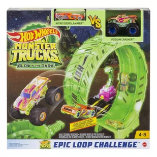 Mattel Monster Trucks Świecący w ciemności Zmierz się z epicką grą HBN02 - Tory, garaże, parkingi - miniaturka - grafika 2