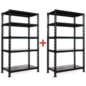 Szafy i regały magazynowe - Regał półkowy 1+1 GRATIS, 1800x1200x600 mm, 5 półek, nośność półki 300 kg, podstawowy - miniaturka - grafika 1