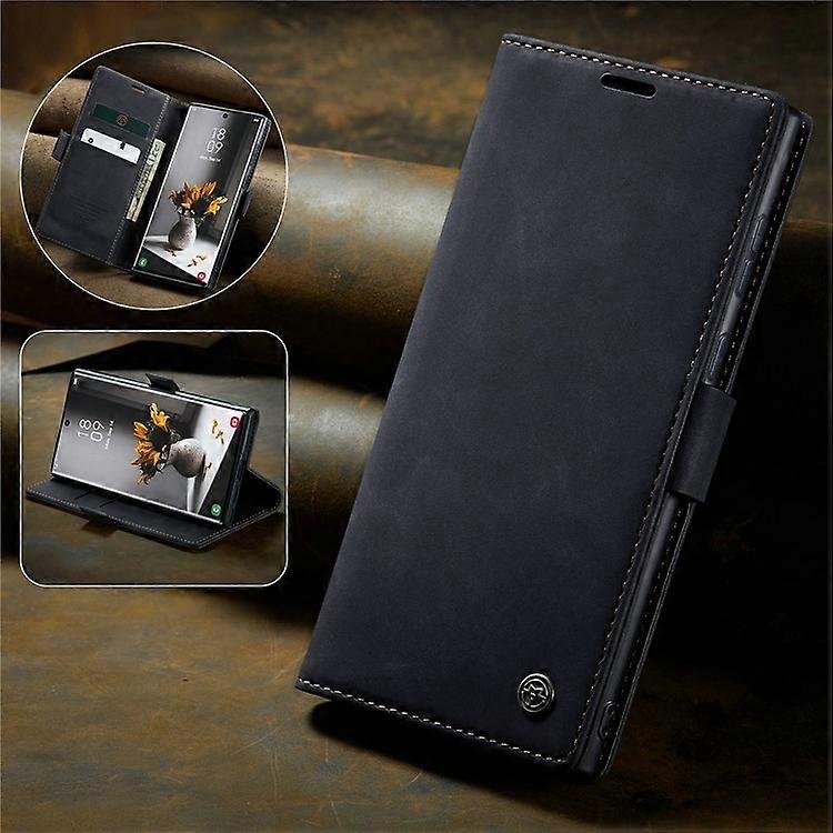 Seria CASEME 013 kompatybilna z Samsung Galaxy S22 Ultra 5G Składany portfel na stojak Skóra PU + pokrowiec TPU Automatycznie wchłaniany magnetyczn...