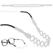 Akcesoria do okularów - Silikonowy pasek do okularów plecionka - Mleczny transparentny - miniaturka - grafika 1