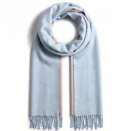 Apaszki i szaliki damskie - SZAL SZALIK kaszmir 100% kaszmirowy niebieski pudrowy różowy - miniaturka - grafika 1