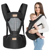 Nosidełka dla dzieci - Nosidełko Dla Dziecka Z Pas Biodrowy Lekkie 25 Kg Czarne - miniaturka - grafika 1