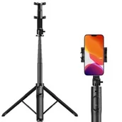 Selfie stick - Apexel Selfie stick APL-D10 statyw na telefon, kamerę, aparat, z pilotem Bluetooth 3.0, czarny - miniaturka - grafika 1