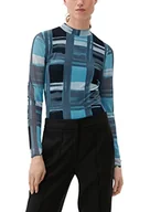 Bluzki damskie - s.Oliver BLACK LABEL Damska bluzka z plisowanymi fałdami, niebieski, 46 - miniaturka - grafika 1