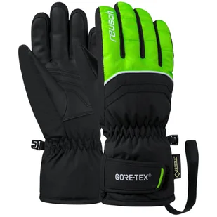 Rękawice juniorskie Reusch Tommy Gore-Tex narciarskie dziecięce czarno zielone - Rękawiczki - miniaturka - grafika 1