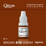 Pozostałe akcesoria kosmetyczne - Pigment do makijażu permanentnego brwi Bioevolution Brown 870 Warm Qline Pro 5ml - miniaturka - grafika 1