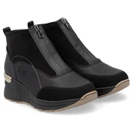 Botki damskie - Botki damskie Rieker N6361-00 BLACK 37 - miniaturka - grafika 1