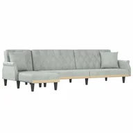 Narożniki - Sofa rozkładana L, jasnoszara, 271x140x70 cm, aksa - miniaturka - grafika 1